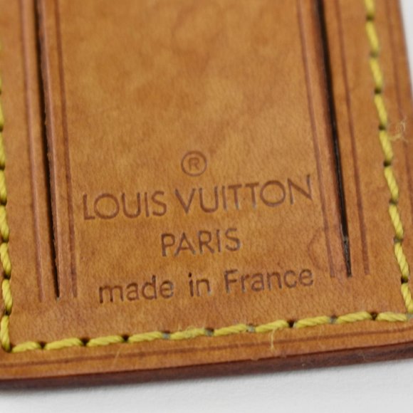 LOUIS VUITTON: Tan, Vachetta Leather, Logo Small Luggage Tag (sh) - Picture 2 of 4